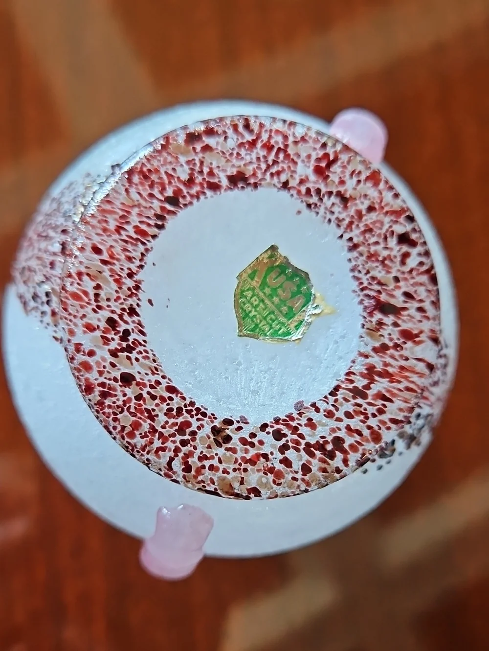Rare 1940s Škrdlovice Czech Art Glass Pink Scroll Oxblood Vase Emanuel Beránek
